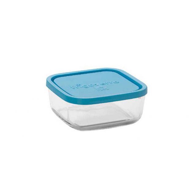 Bormioli rocco frigoverre, contenitore per alimenti 19x19 cm con coperchio  azzurro